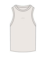 The Ribbed Full Length Tank - Bone - PLATFORM - Center Chest - "Platform" Logo - Embroidered - Tone on Tone