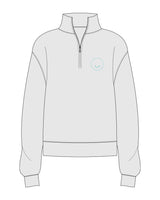 The Womens 1/4 Zip - Heather - Squeeze Massage - Left Chest Round & Center Back Stacked - Full Color