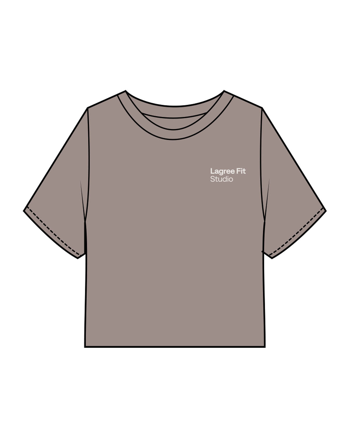The Heavyweight Crop Tee - Washed Gray - Lagree Fit Studio - Left Chest - Back Center - Printed - Bone