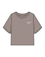The Heavyweight Crop Tee - Washed Gray - Lagree Fit Studio - Left Chest - Back Center - Printed - Bone