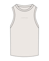 The Ribbed Full Length Tank - Bone - Coastal Movement - Center Chest - Embroidered - Tone on Tone