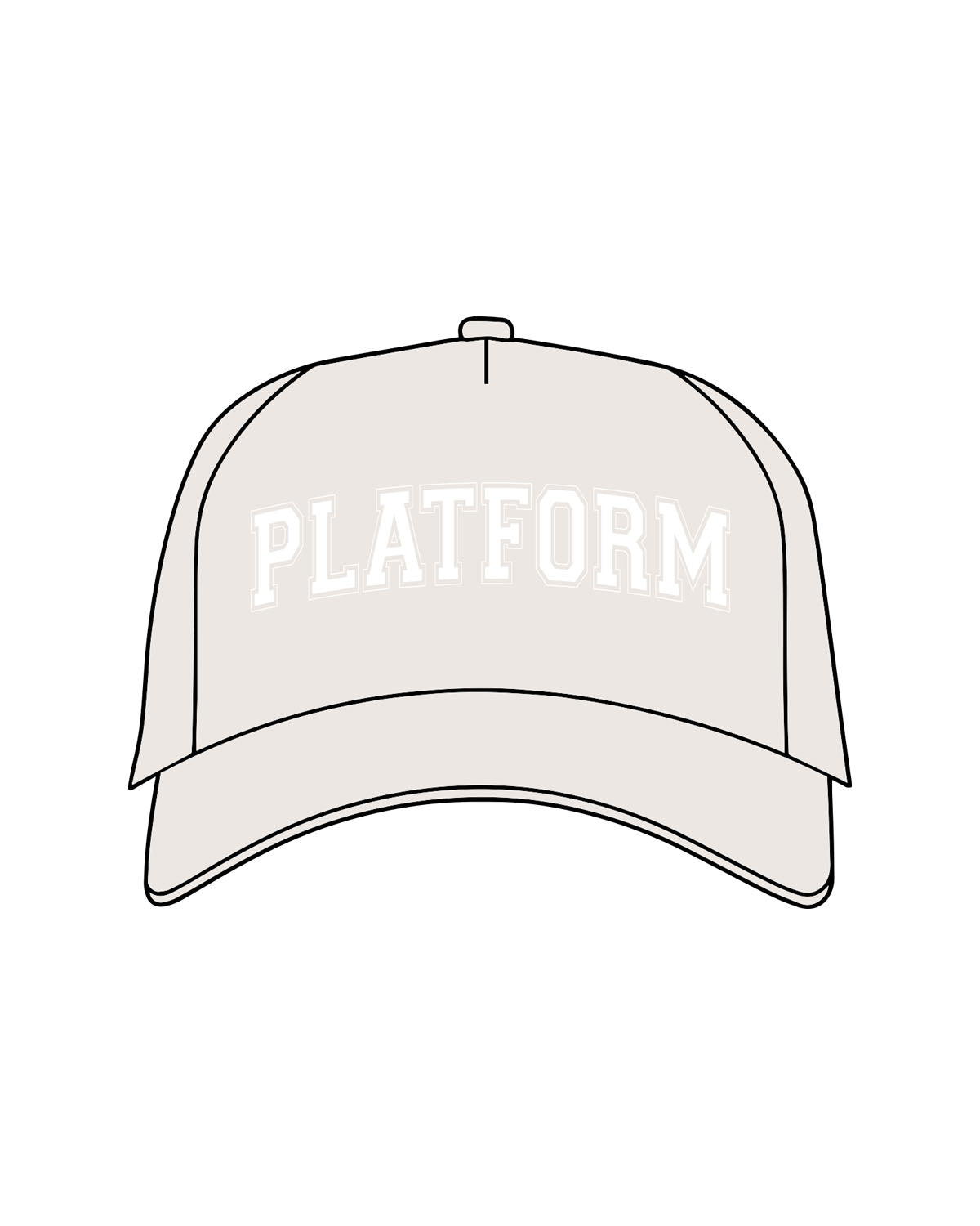 The Foam Trucker Hat - Bone - Platform - Center Crown - Printed - White