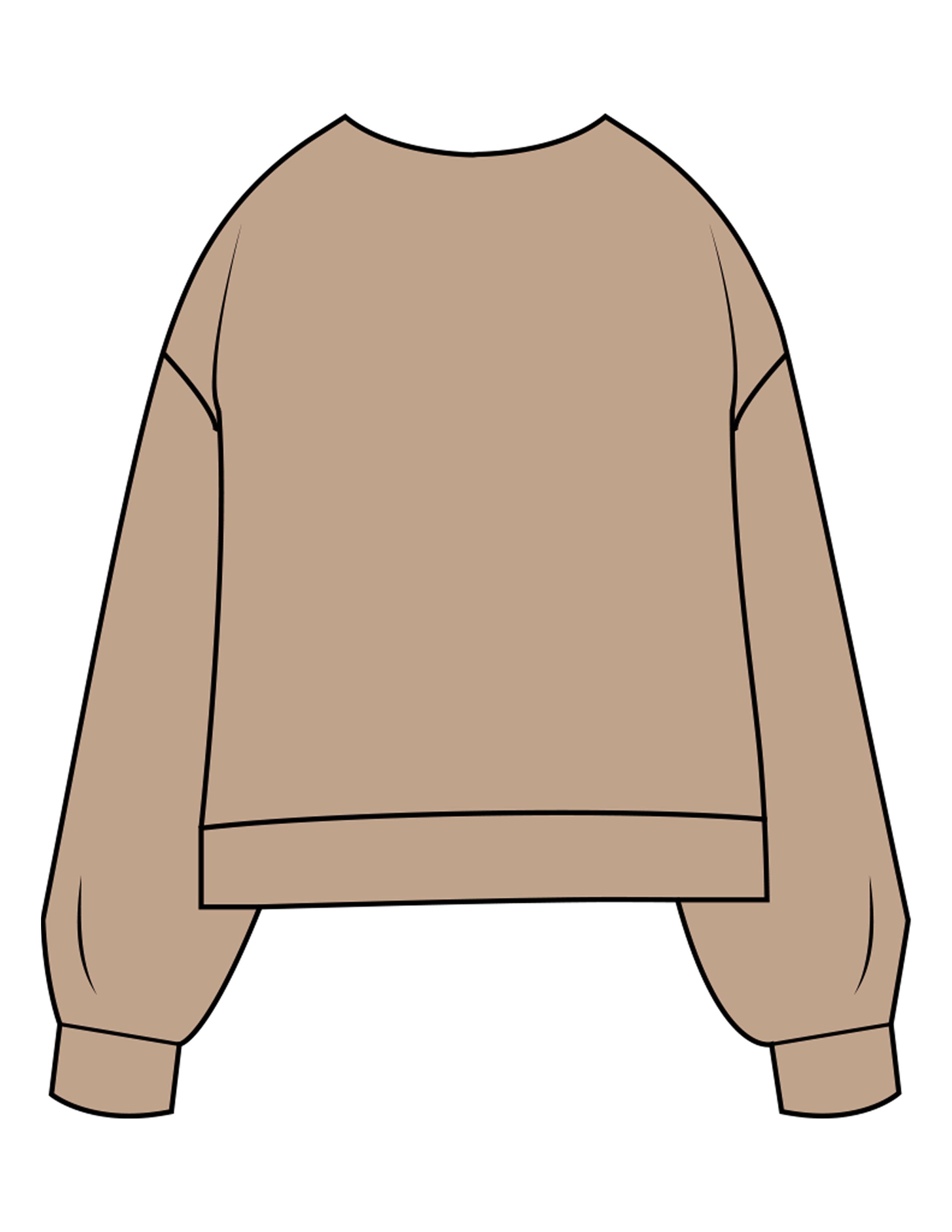 The Womens Sueded Crewneck - Tan - Pineda Fitness LLC - Left Chest - Printed - White
