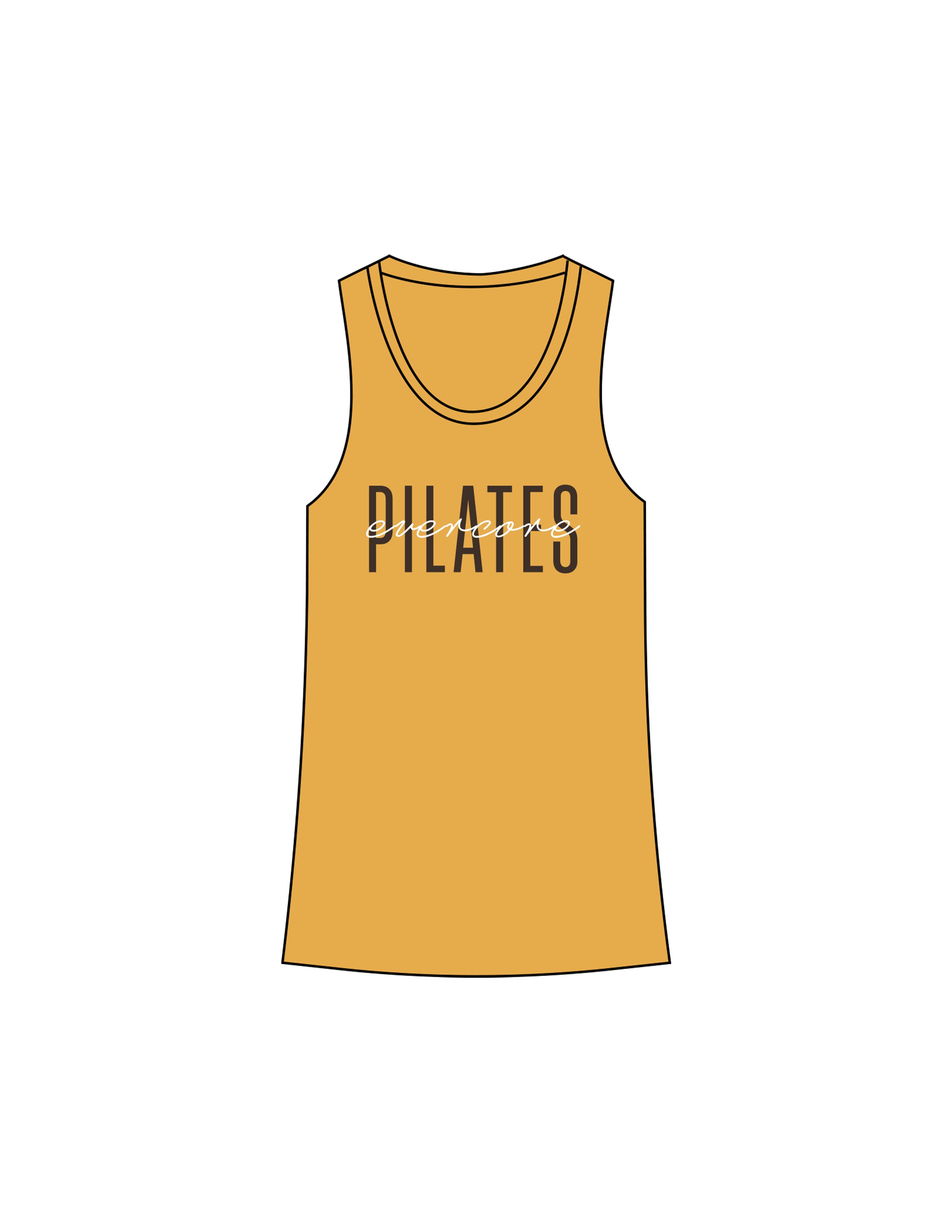 The Womens Full Length Tank - Gold - EVERCORE  - Center Chest - Printed - Full Color