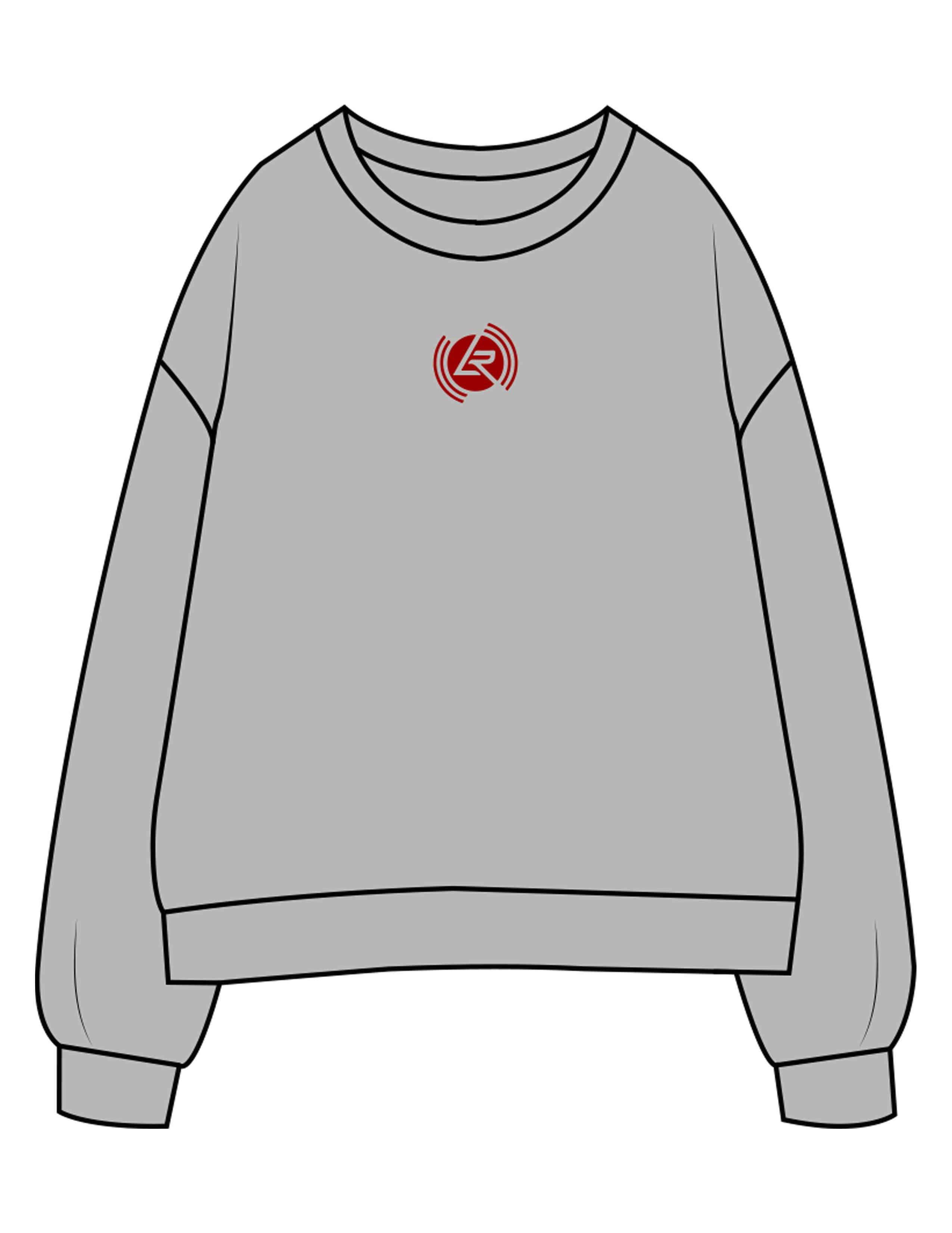 The Womens Crewneck - Heather - Lagree Red - Upper Chest & Back Stacked - Printed - Red