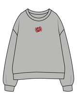 The Womens Crewneck - Heather - Lagree Red - Upper Chest & Back Stacked - Printed - Red