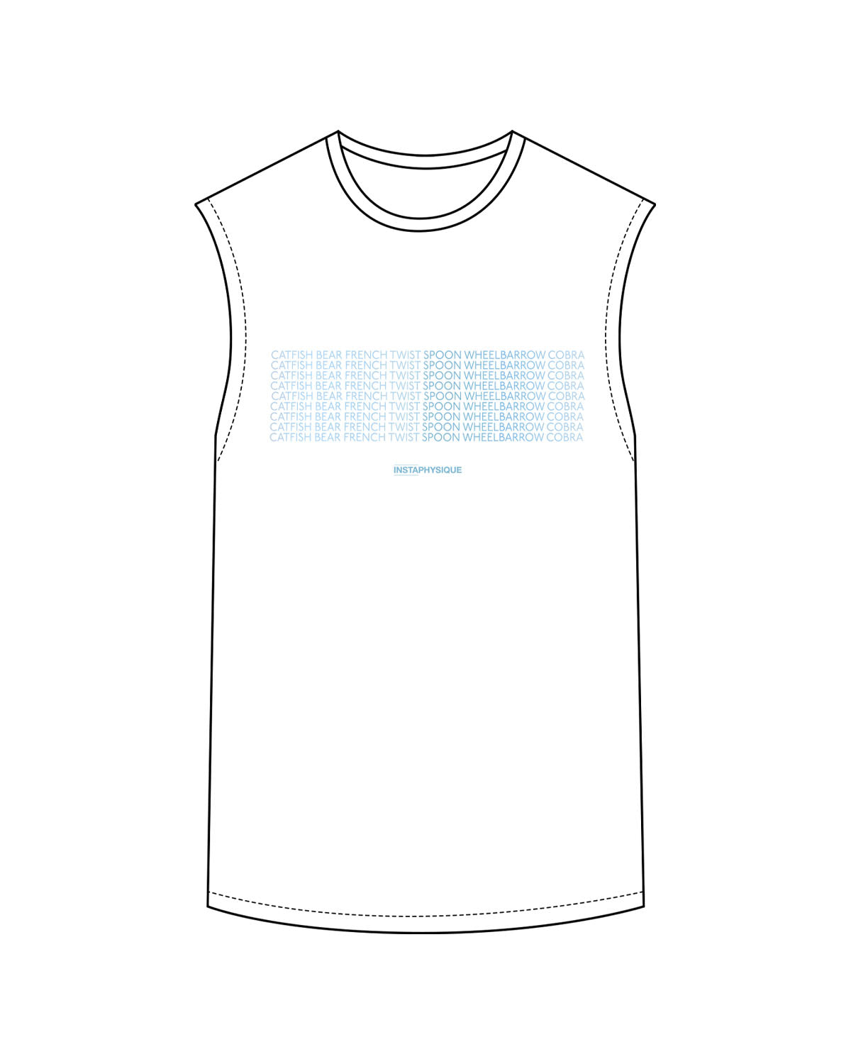The Womens Classic Tank - White - Instaphysiques - Center Chest Stacked - Full Color