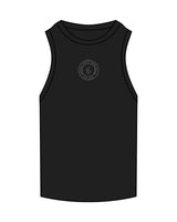 The Ribbed Full Length Tank - Black - SD Mom Walks - Center Chest " ORANGE COUNTY " - Embroidered - White