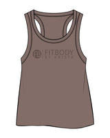 The Crop Tank - Cacao - Krista - Center Chest Stacked & Back Center - Tone on Tone