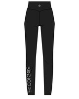 The Basic Legging - Black - Bodicore - Right Bottom Leg & Back Waist Center - White