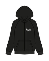 The Mens Zip Hoodie - Black - Baxter Pacific - Left Chest - Printed - White