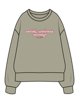 The Womens Heavyweight Crewneck - Eucalyptus - SWS - Center Chest Stacked - Printed - Full Color