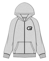 The Womens Zip Hoodie - Heather - Cyclebar - Left Chest & Full Back Stcked - Black