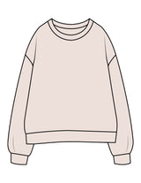 The Midweight Unisex Crewneck - Washed Ivory - Powerhouse Fitness - Upper Back - Back Left & Right Sleeves - Printed - Black
