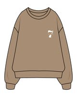 The Mens Crewneck - Sand - STUDIO 7 - Left Chest - Printed - Cream