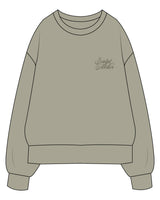 The Womens Heavyweight Crewneck - Eucalyptus - Sculpt Altelier - Left Chest Stacked - Embroidered - Tone on Tone