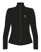 The Womens Zip Jacket - Black - Evolve Collective - Left Chest - Printed - White
