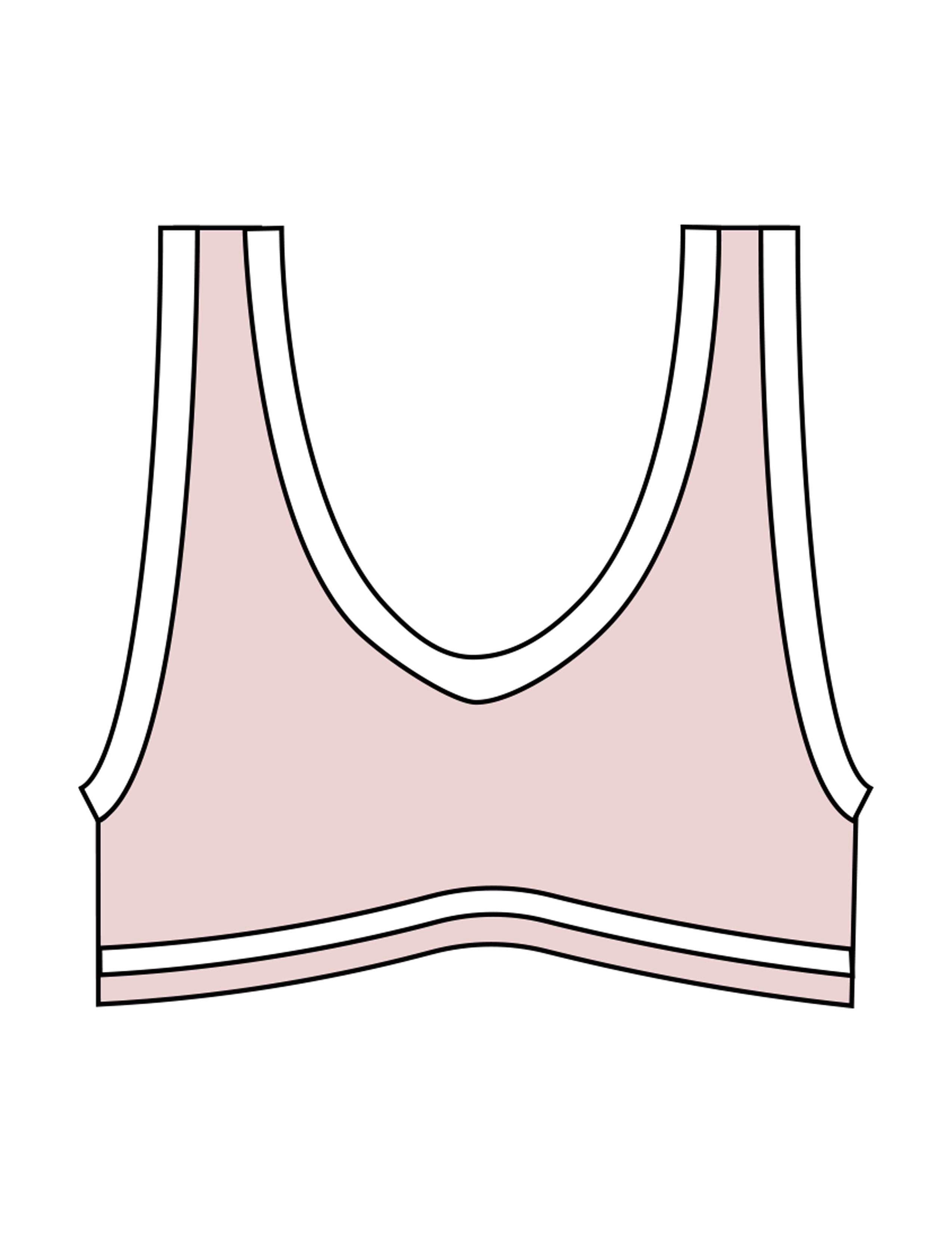 The Piped Bra - Pink - Peach F.L - Center Back - Printed - White