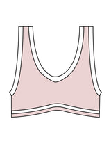 The Piped Bra - Pink - Peach F.L - Center Back - Printed - White