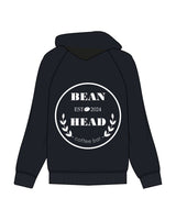 The Mens Classic Hoodie - Navy - Bean Head - Left Chest & Back Round - Printed - White