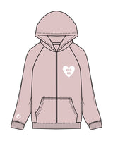 The Recycled Unisex Zip Hoodie - Blush - Powerhouse Fitness - Left Chest , Right Sleeve & Center Back Stacked - Printed - White