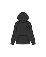 The Mens Hoodie - Washed Black - Powerhouse Fitness - Left Chest & Back Stacked - Printed - Matte Black