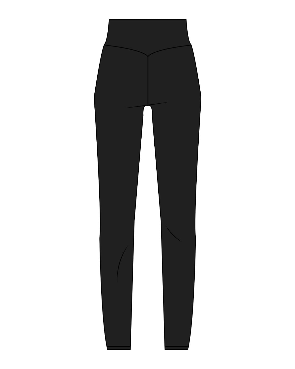The Basic Legging - Black - C Wickson - Left Leg - Printed - White