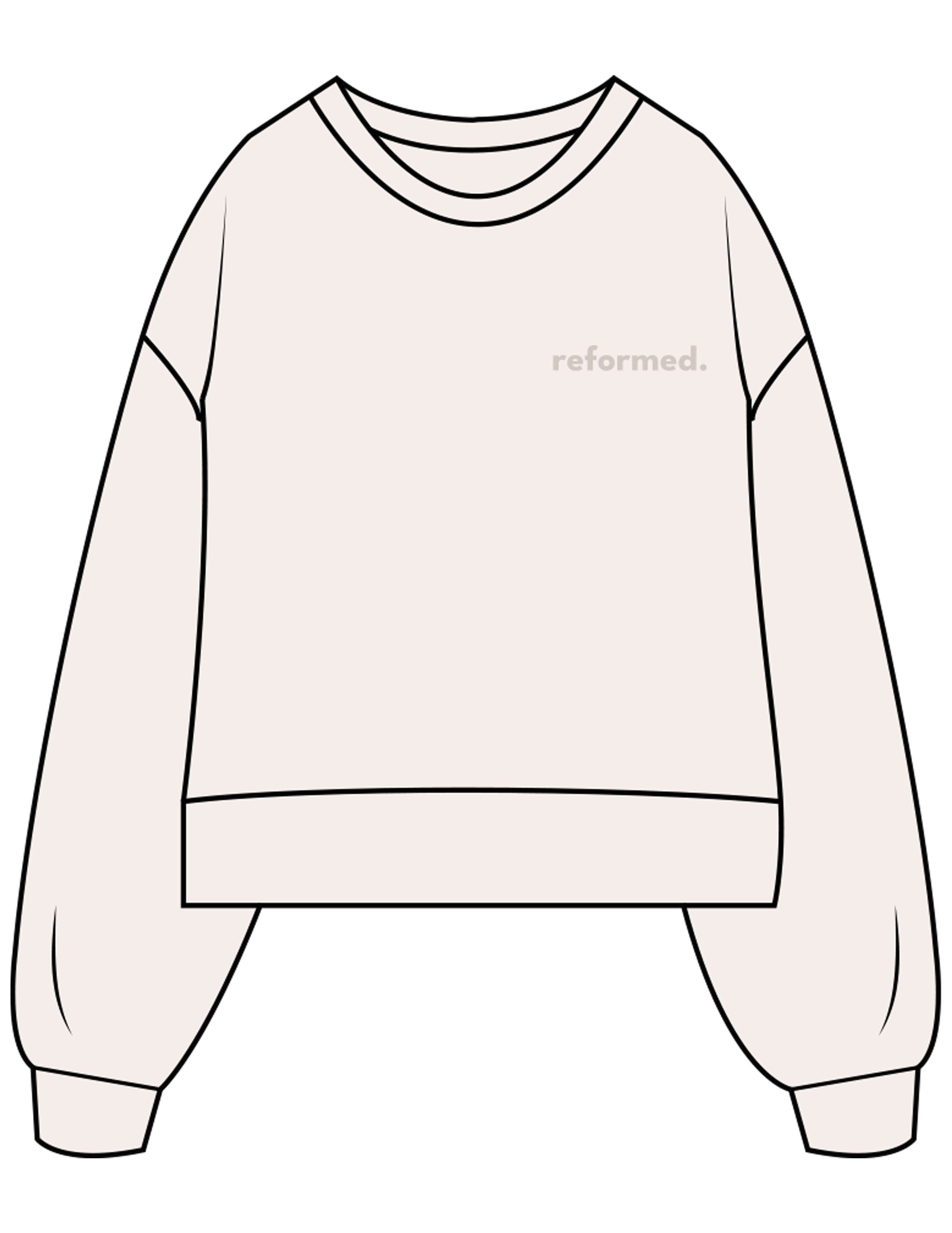 The Womens Heavyweight Crop - Off White - RPCS - Left Chest - Printed - Tone on Tone