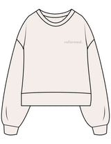 The Womens Heavyweight Crop - Off White - RPCS - Left Chest - Printed - Tone on Tone