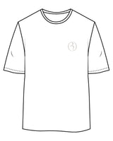 The Womens Oversized Tee - White - Core Ritual - Left Chest & Back Center NJ - Bone