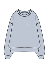 The Womens Crewneck - Powder - Coastal Core - Left Chest & Back Center - White
