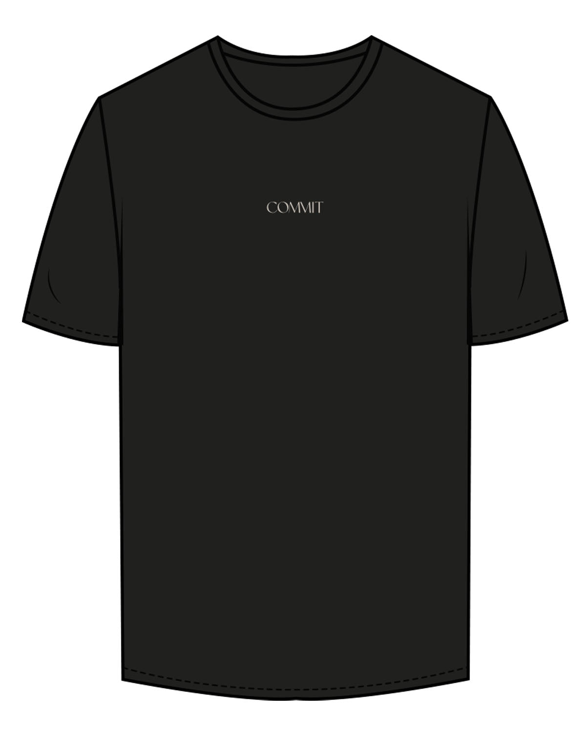 Commit Fitness - Mens Tee - Black with Oat