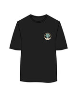 The Womens Oversized Tee - Black - EVERCORE - Left Chest & Back Center Stacked - Full Color