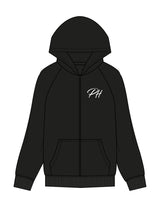 The Womens Zip Hoodie - Black - Powerhaus Lagree - Left Chest & Back Stacked - Printed - White