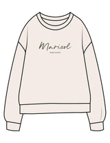 The Midweight Unisex Crewneck - Washed Ivory - Forme Barre Nantucket - Center Chest Stacked - Printed - Olive