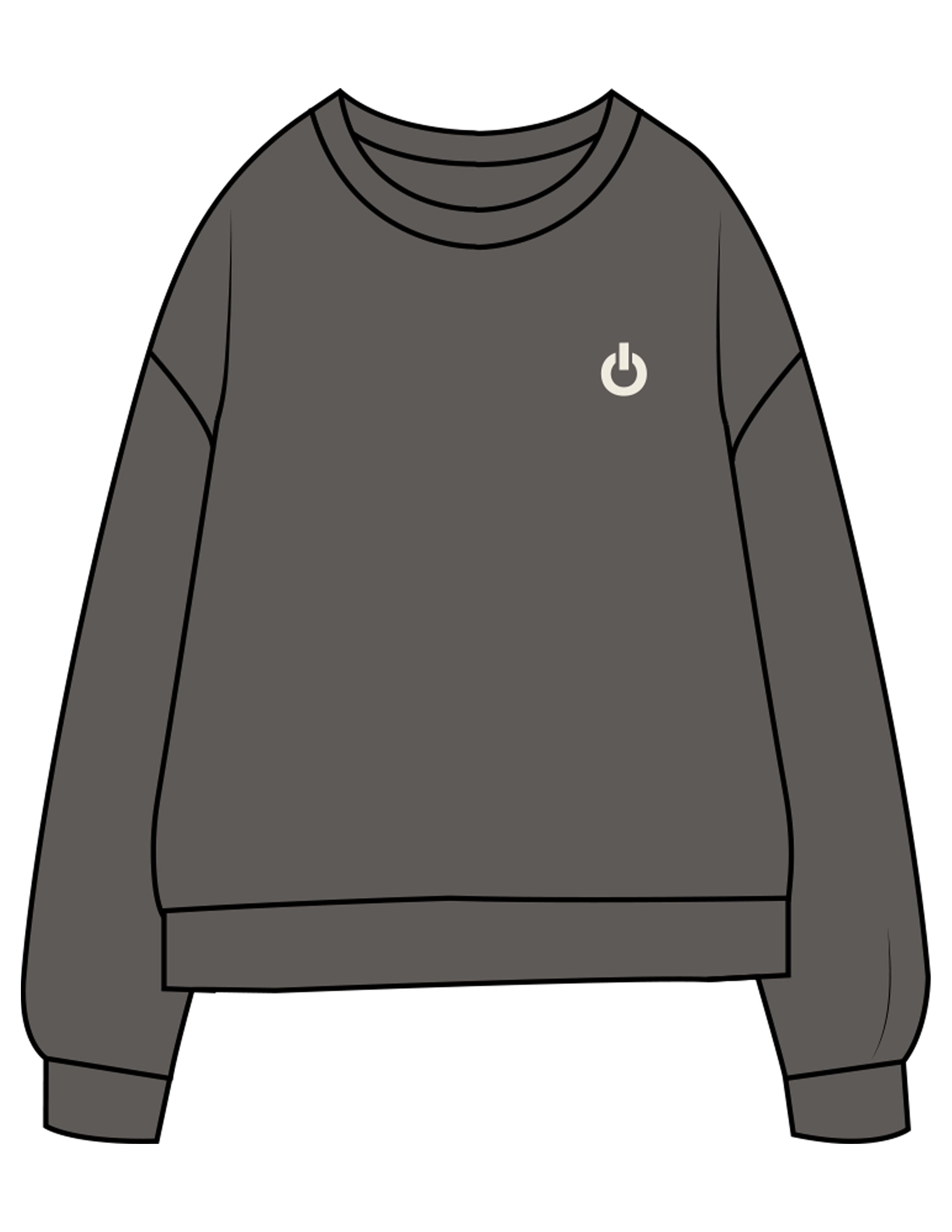 The Midweight Unisex Crewneck - Washed Black - Powerhouse Fitness - Left Chest EMB & Back Stacked "LAGREE" Printed - Off White