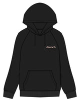 The Mens Heavyweight Hoodie - Black - Drench - Left Chest - EMB - Sherbert