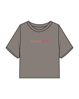 The Heavyweight Crop Tee - Washed Gray - Slow Burn - Center Chest & Back Stacked - Full Color