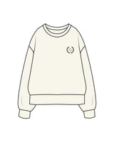 The Womens Heavyweight Crewneck - Off White - Platform - Left Chest & Back -Printed - Black