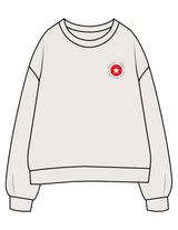The Womens Crewneck - Bone - Method Lagree - Left Chest Embroidered Full Color - Center Back Printed Red