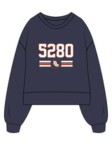 The Womens Heavyweight Crop - Navy - Fase Lagree - Center Chest "5280" - Printed - Full Color
