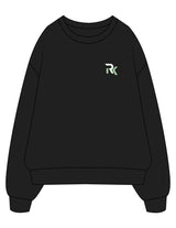 The Womens Crewneck - Black - REKINECTED - Left Chest & Center Back Circular - Printed - Full Color