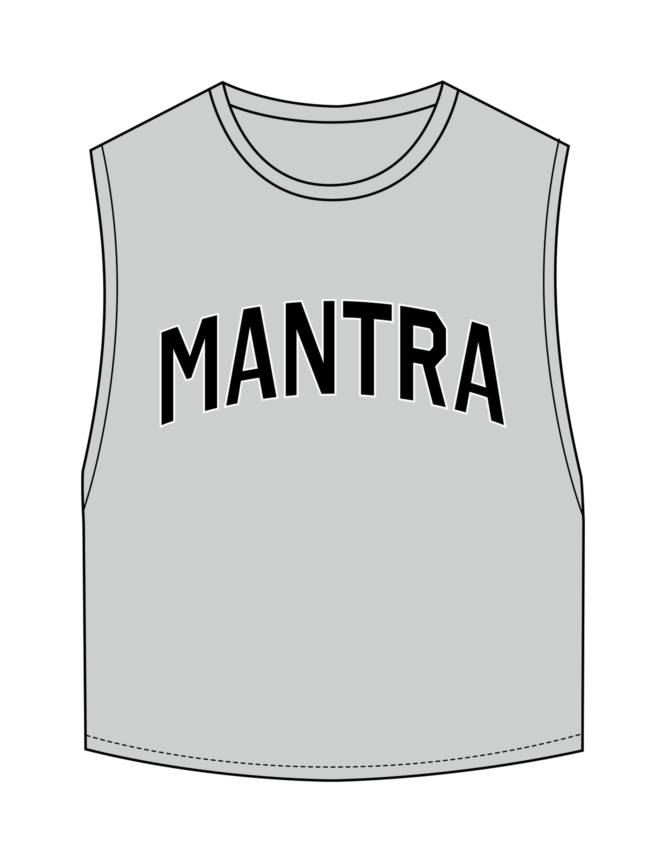 The Crop Muscle Tank - Storm - Mantra - Center Chest Arc - Printed - Full Color