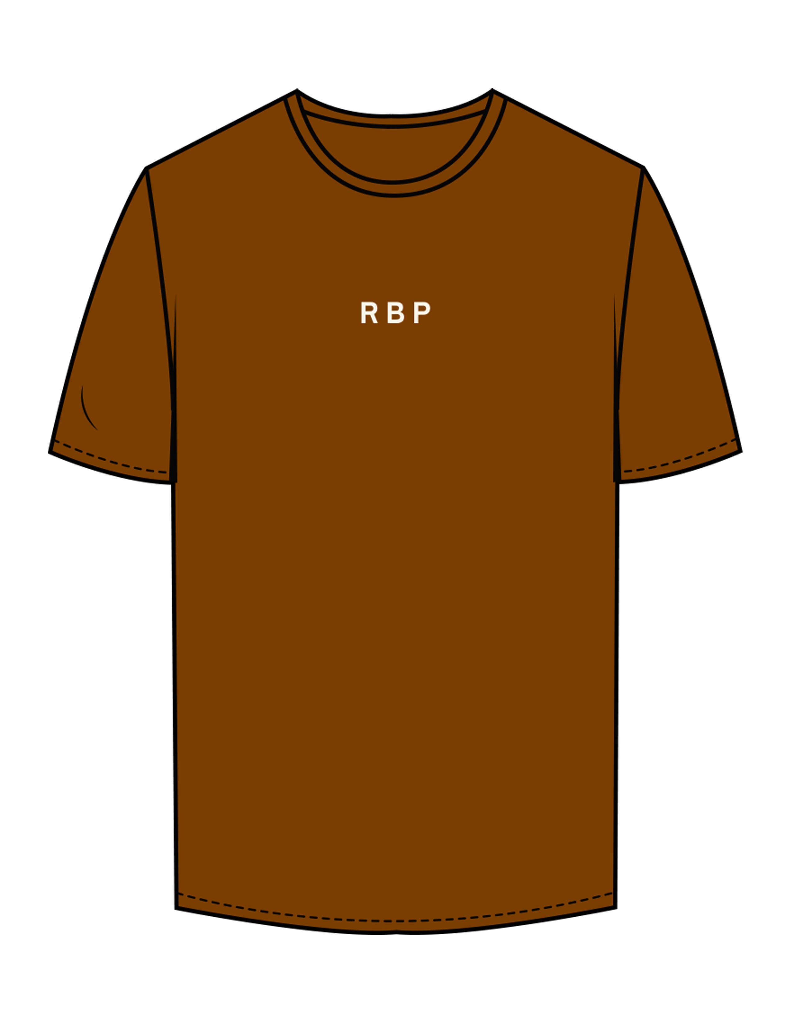 The Mens Tee - Chocolate - Ritual Body - Center Chest & Back Stacked - Printed - Off White