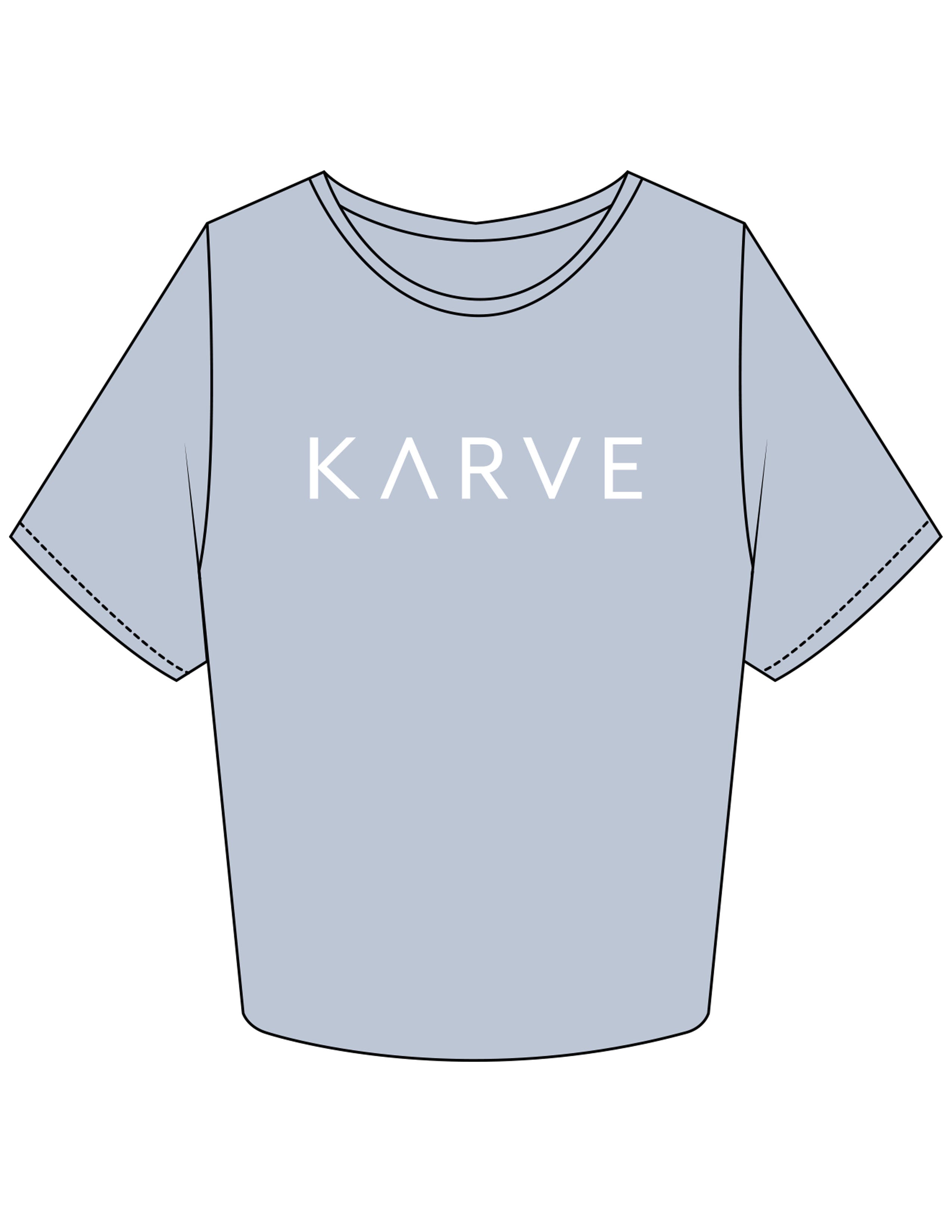 The Crop Tee - Powder - Karve - Center Chest - Printed - White