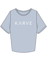 The Crop Tee - Powder - Karve - Center Chest - Printed - White