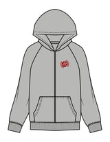 The Mens Zip Hoodie - Heather - Lagree Red - Left Chest & Back Stacked - Printed - Full Color