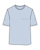 The Womens Oversized Tee - Powder - M4Lagree - Greenville - Left Chest & Back Center Stacked - Tone on Tone