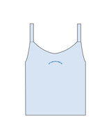 The Micro Rib Strappy Crop Tank - Baby Blue - Studio Physique - Center Chest Arc - Printed - Blue