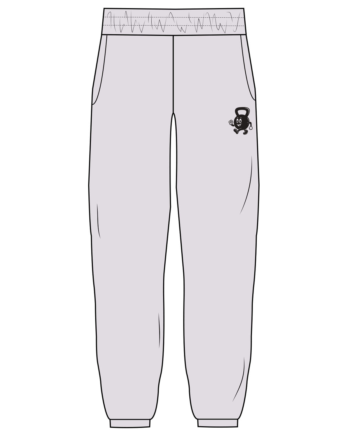 The Womens Sweatpants - Orchid - Delta Fitness - Left Leg Kettlebell - Printed - 241f20